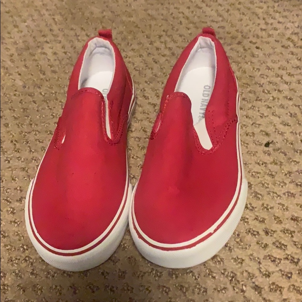 Red slip ons